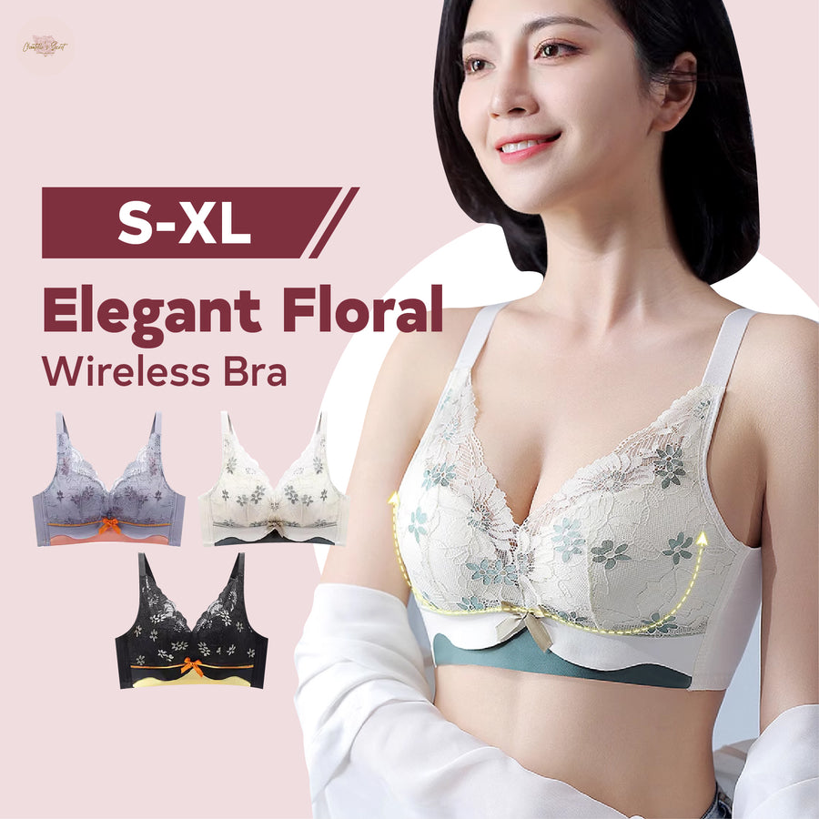 Elegant Floral Wireless Bra