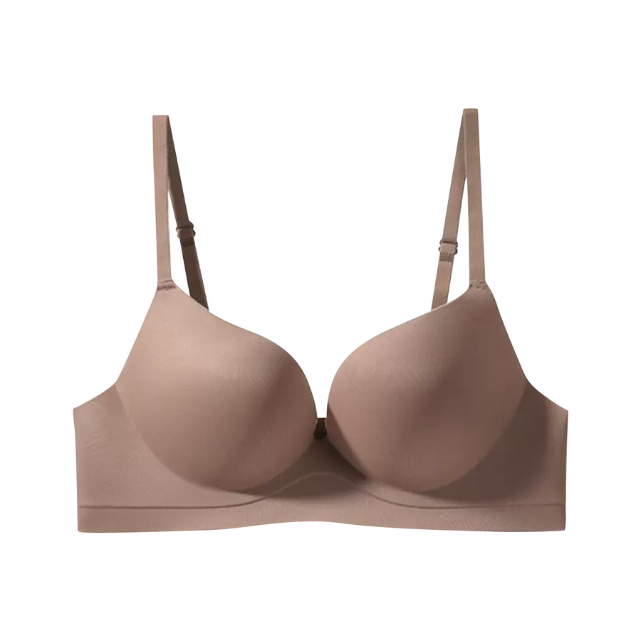Chantelle's Secret Sculpting Wireless Seamless Bra in coffee, showcasing the sleek design and smooth silhouette for a versatile look.
